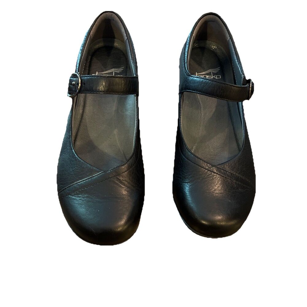 Dansko Fawna Leather Mary Jane Comfort Shoes 36 Black
